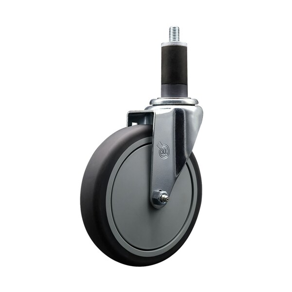 6'' Thermoplastic Rubber Wheel Swivel 1-1/4'' Expanding Stem Caster